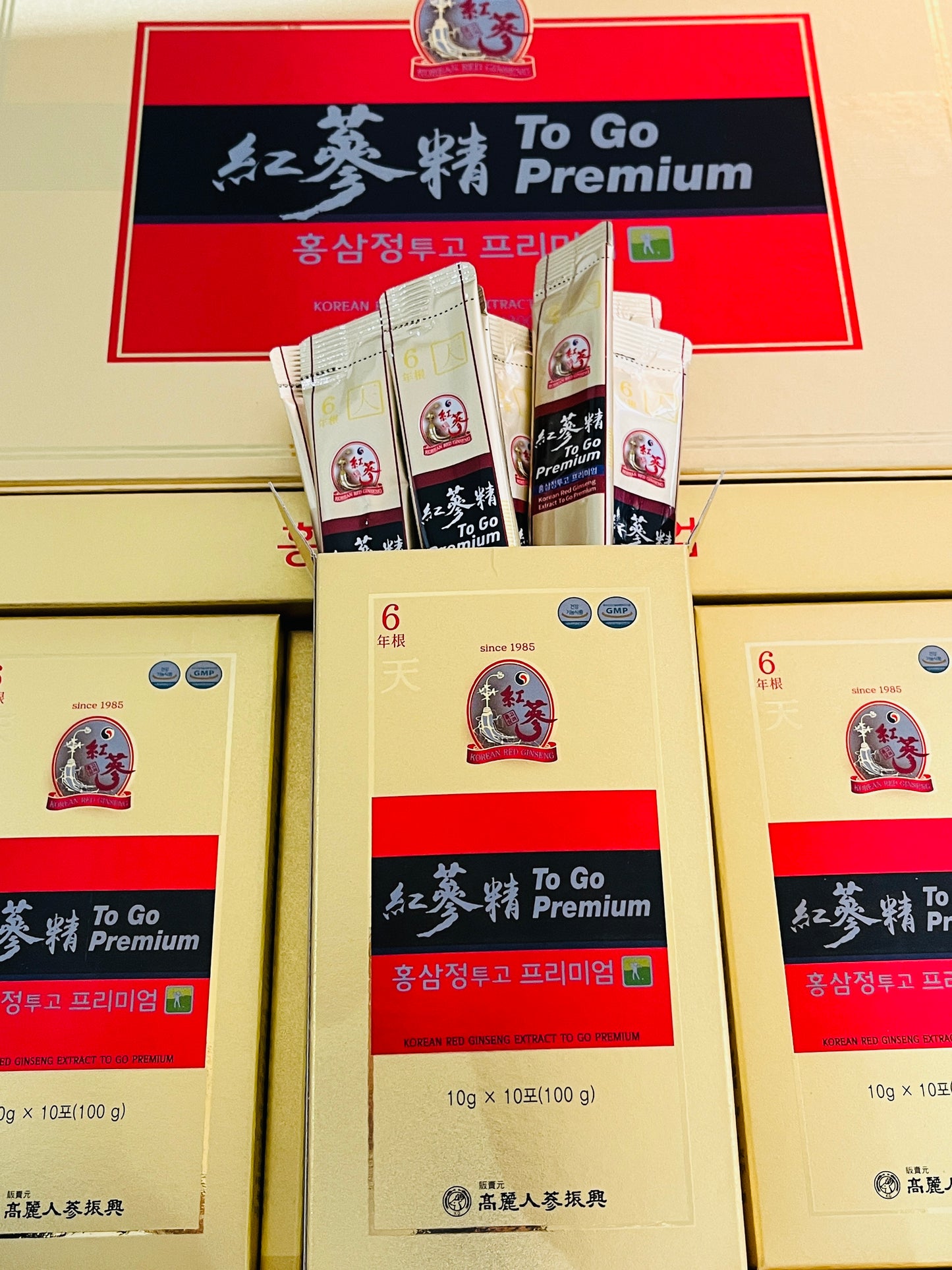 Korean RED Ginseng Extract ToGo Premium - Energy Shot, Ginseng Saponin GINSENOSIDE Natural Super Food (10g x 30 Sticks)