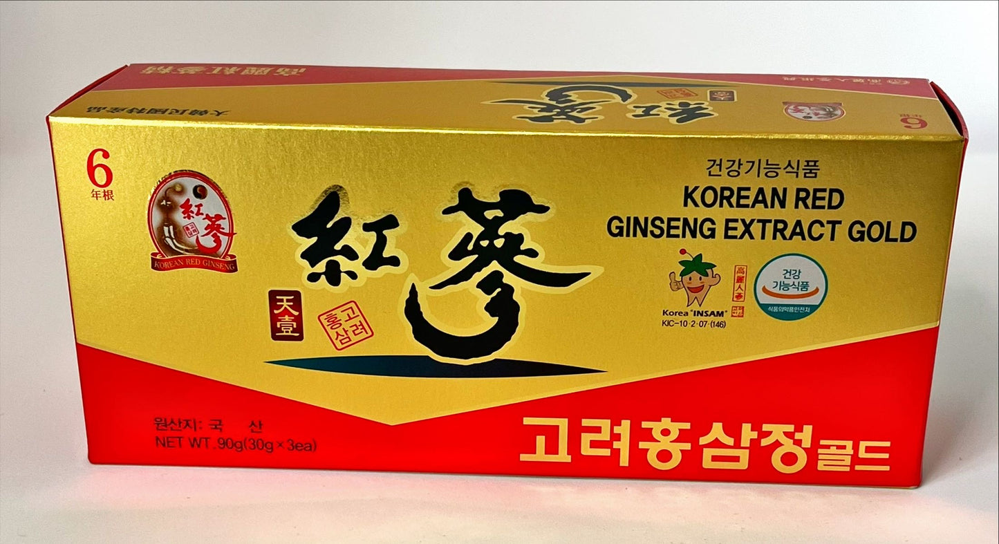 6YEARS Korean RED Ginseng Extract Gold - Ginseng Saponin GINSENOSIDE Natural Super Food Pure Extract 100% (30gx3)
