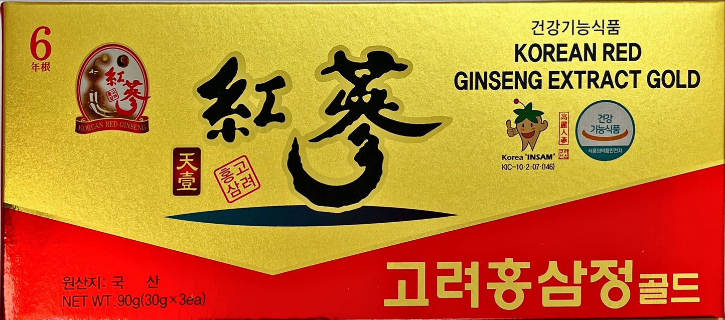 6YEARS Korean RED Ginseng Extract Gold - Ginseng Saponin GINSENOSIDE Natural Super Food Pure Extract 100% (30gx3)