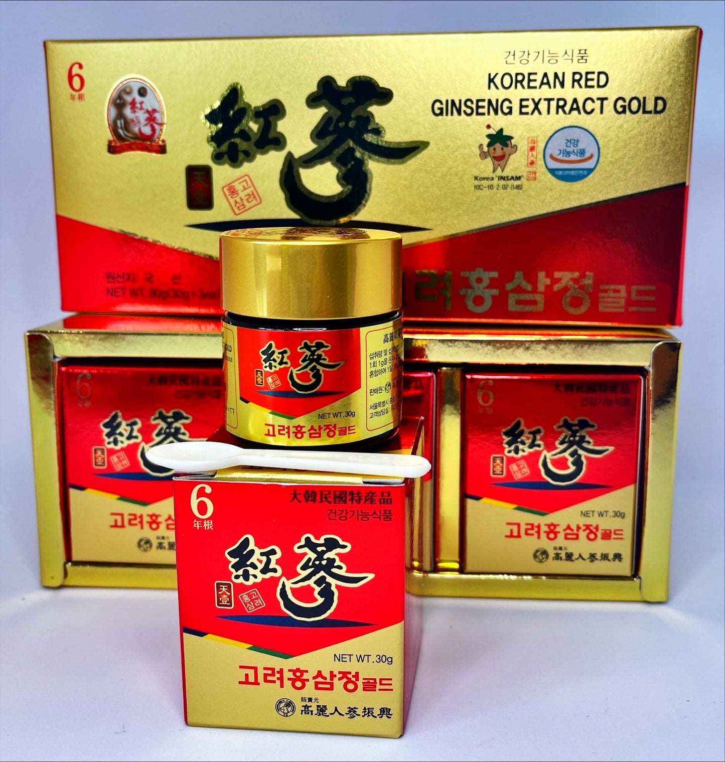 6YEARS Korean RED Ginseng Extract Gold - Ginseng Saponin GINSENOSIDE Natural Super Food Pure Extract 100% (30gx3)