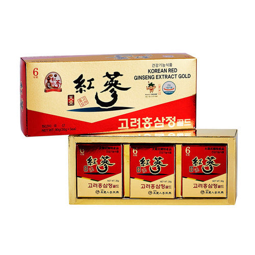 6YEARS Korean RED Ginseng Extract Gold - Ginseng Saponin GINSENOSIDE Natural Super Food Pure Extract 100% (30gx3)