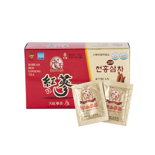 6YEARS KOREAN RED GINSENG TEA GINSENG SAPONIN GINSENOSIDE NATURAL SUPER FOOD (3g x 100 Sachets)