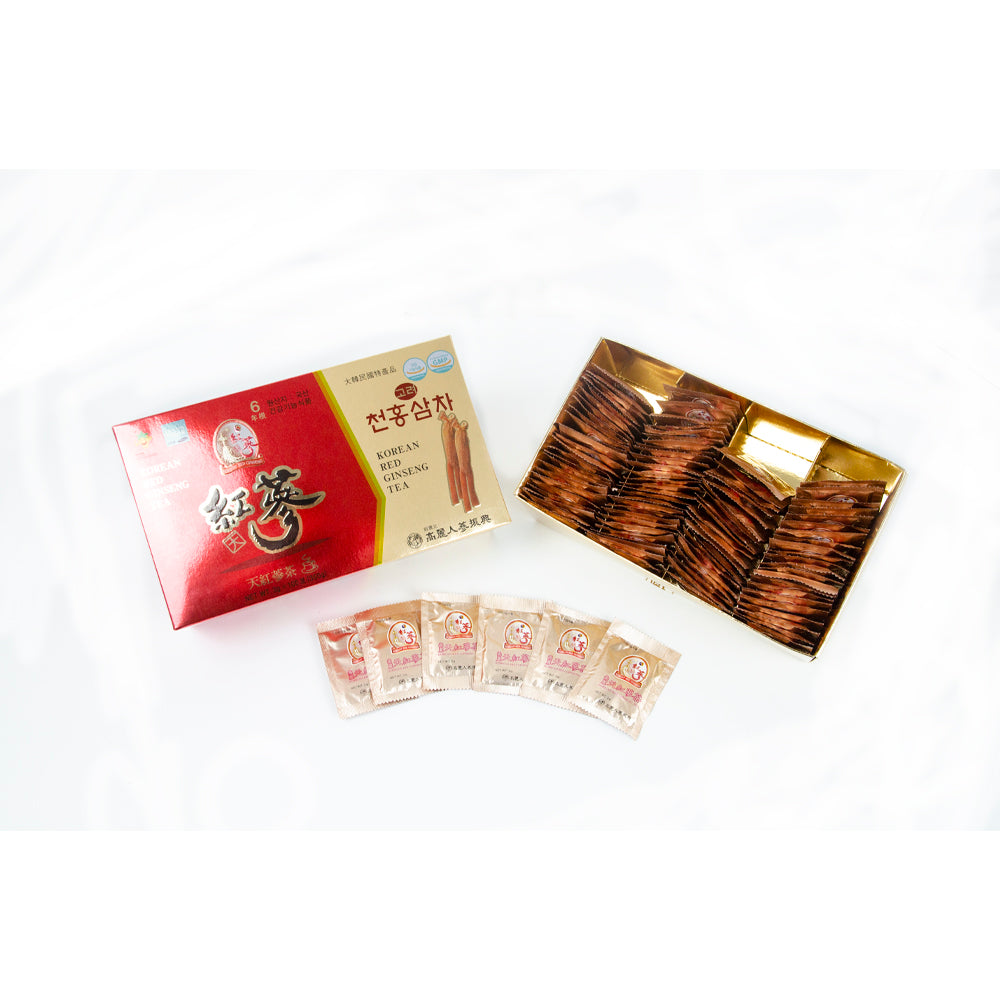 6YEARS KOREAN RED GINSENG TEA GINSENG SAPONIN GINSENOSIDE NATURAL SUPER FOOD (3g x 100 Sachets)